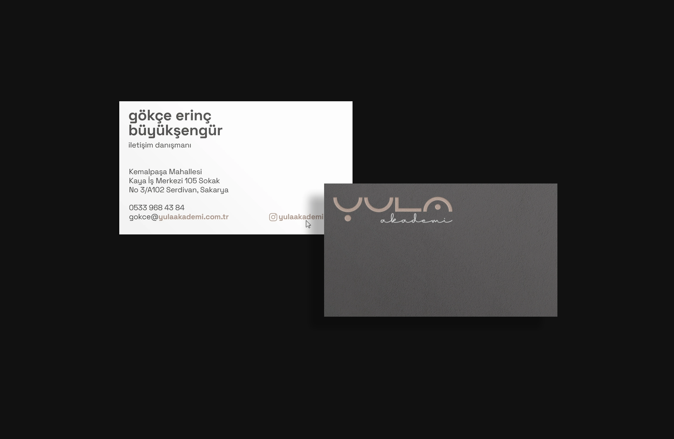 Business card of the branding.